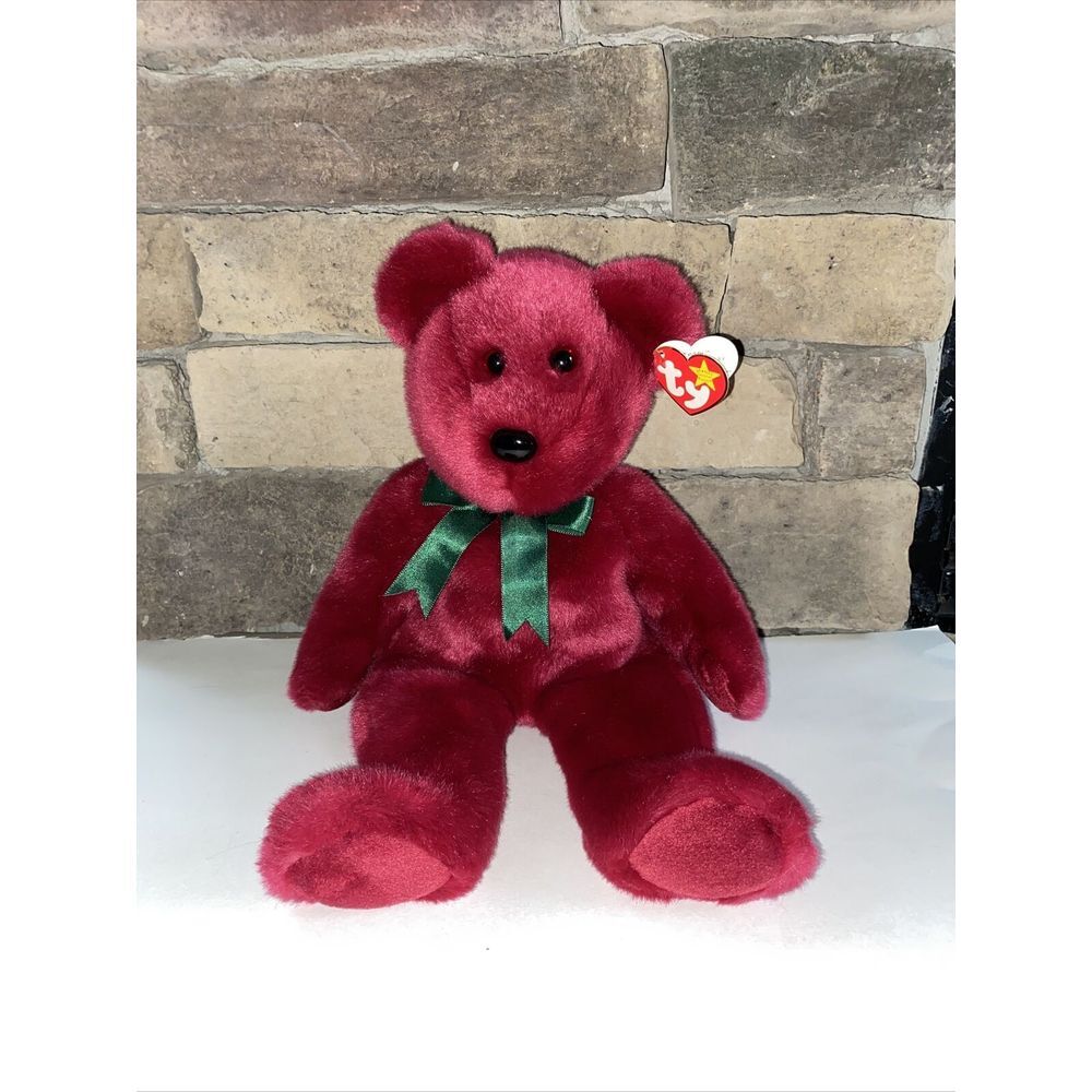 RARE - Ty Beanie Original‎ Buddy - TEDDY - the Cranberry Bear Made In KOREA